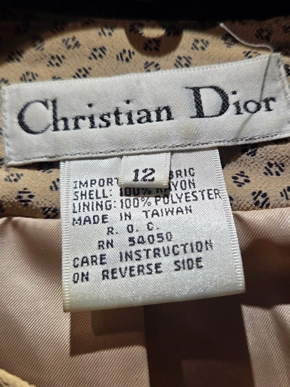 Christian Dior collarless blazer